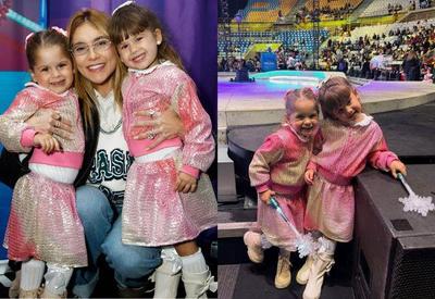 Virginia encanta web com fotos das filhas em passeio na Disney On Ice