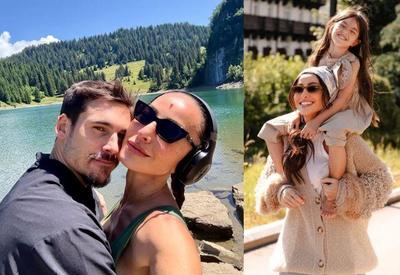 Na Suíça, Sabrina Sato aposta em fotos nas montanhas com Nicolas Prattes