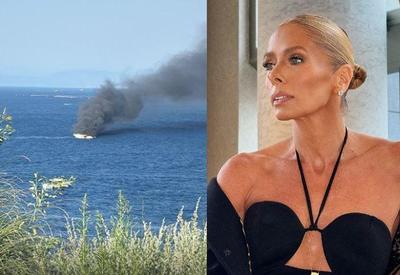 Adriane Galisteu presencia incêndio em lancha durante viagem: "Estou em choque"
