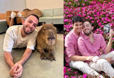 Lucas Rangel posta foto com capivara e fãs acusam: "É IA"