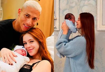 Noiva de Richarlison celebra primeiro mês de vida do filho com fotos inéditas