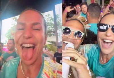 Ivete Sangalo se diverte em show do Timbalada: "Não tem igual"