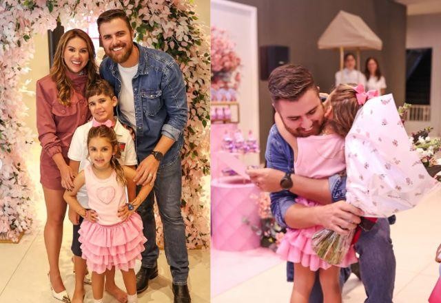 Na foto temos Angelina Toscano, Zé Neto e mãe e irmão