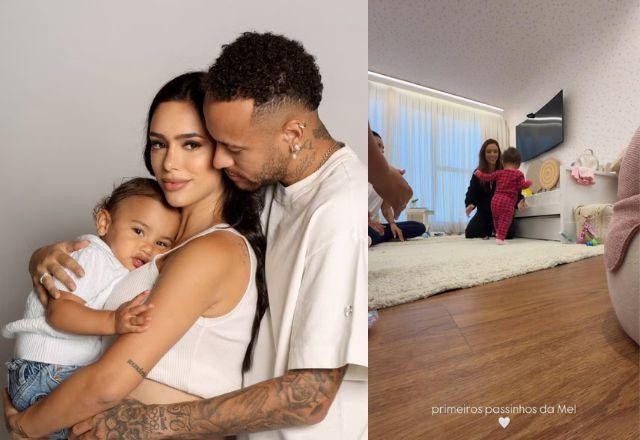 Na foto temos Neymar, Bruna e Mel